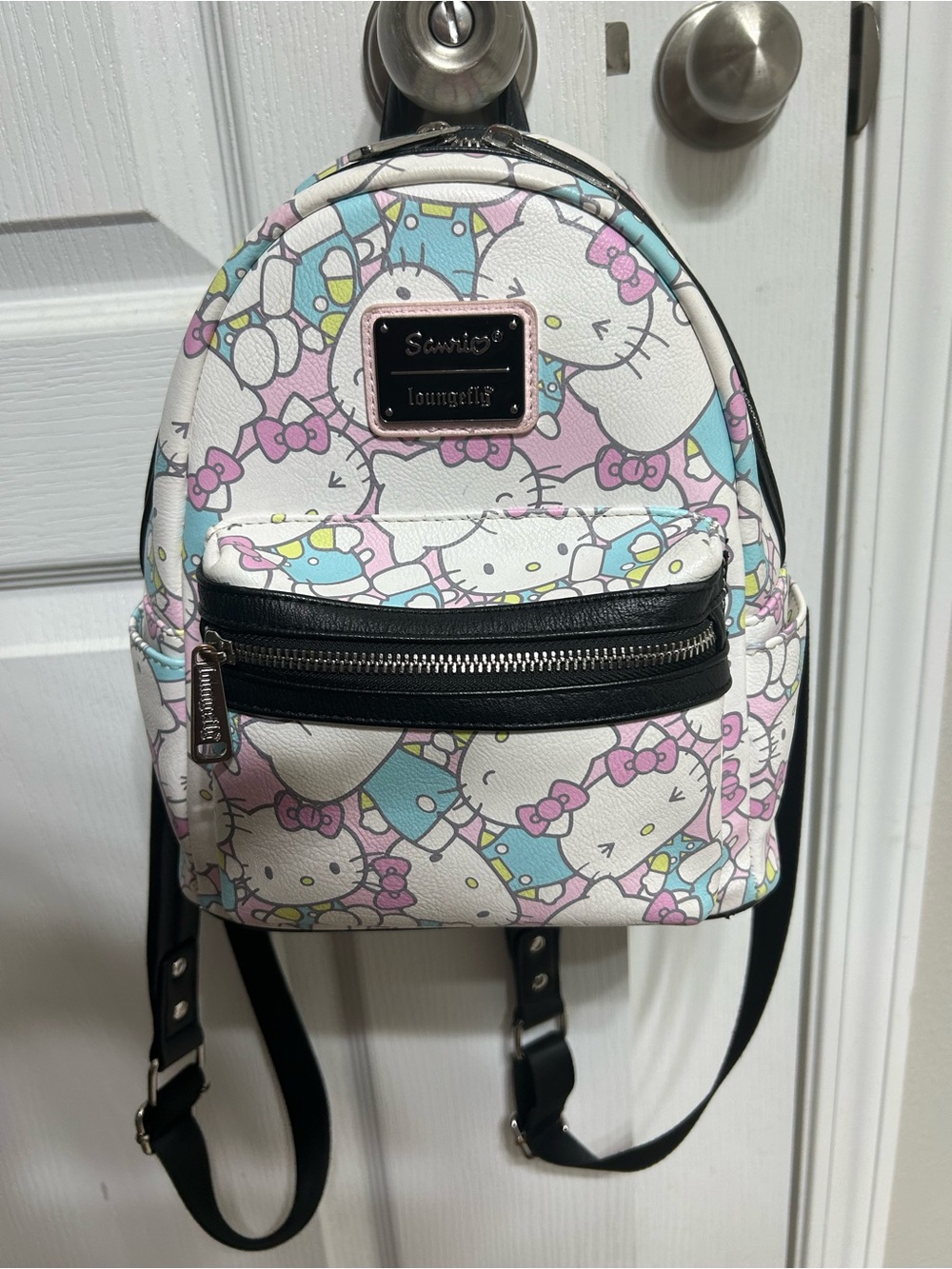 Loungefly Hello Kitty Pastel Pattern Mini Backpack - Pink, Blue, White